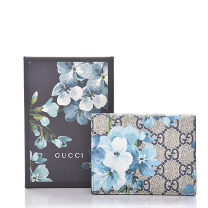 Gucci GG Supreme Monogram Blooms Card Case Beige Blue Navy Hibiscus Red 8 of 8
