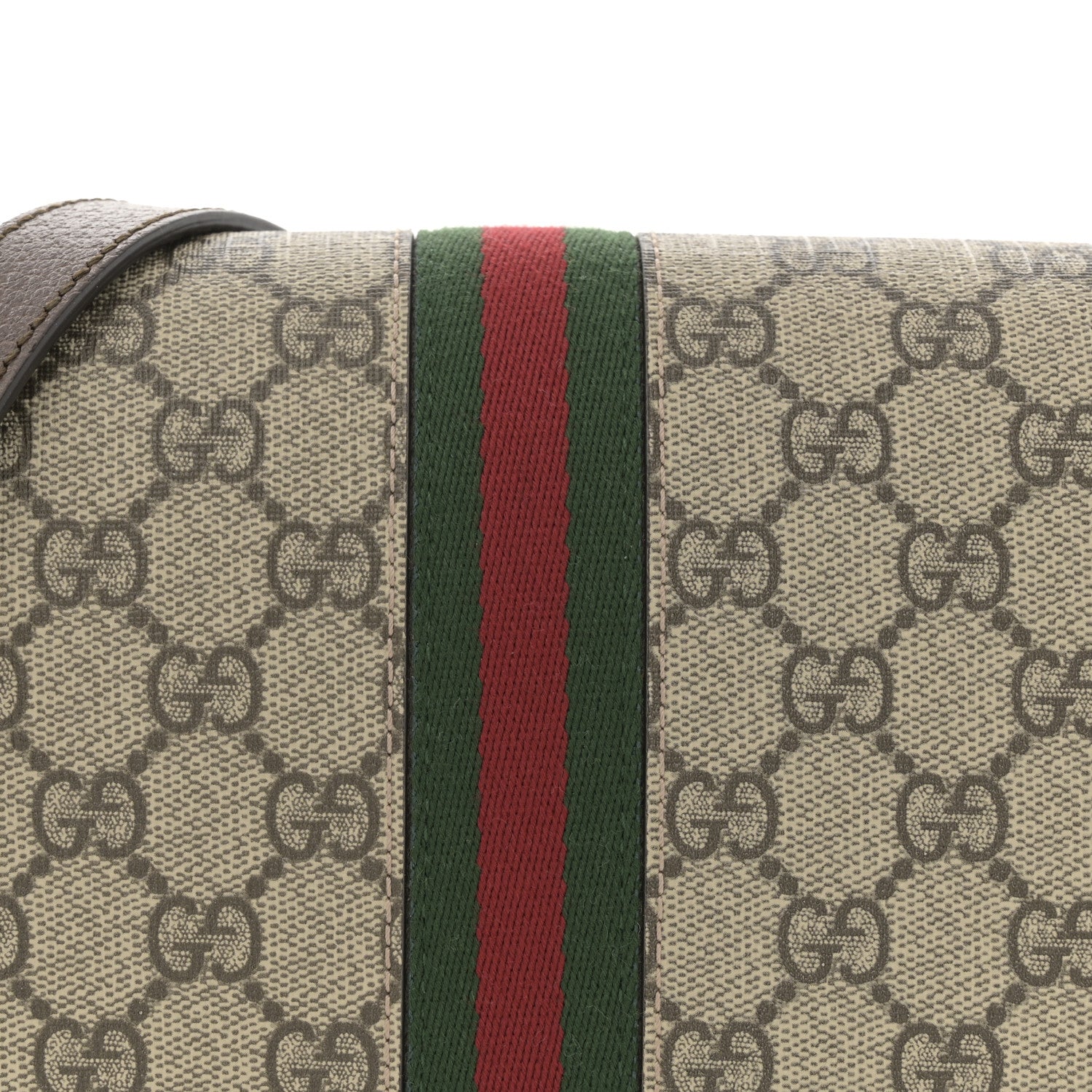 Gucci GG Supreme Monogram Web Small Ophidia Flap Messenger Bag Brown 8 of 11