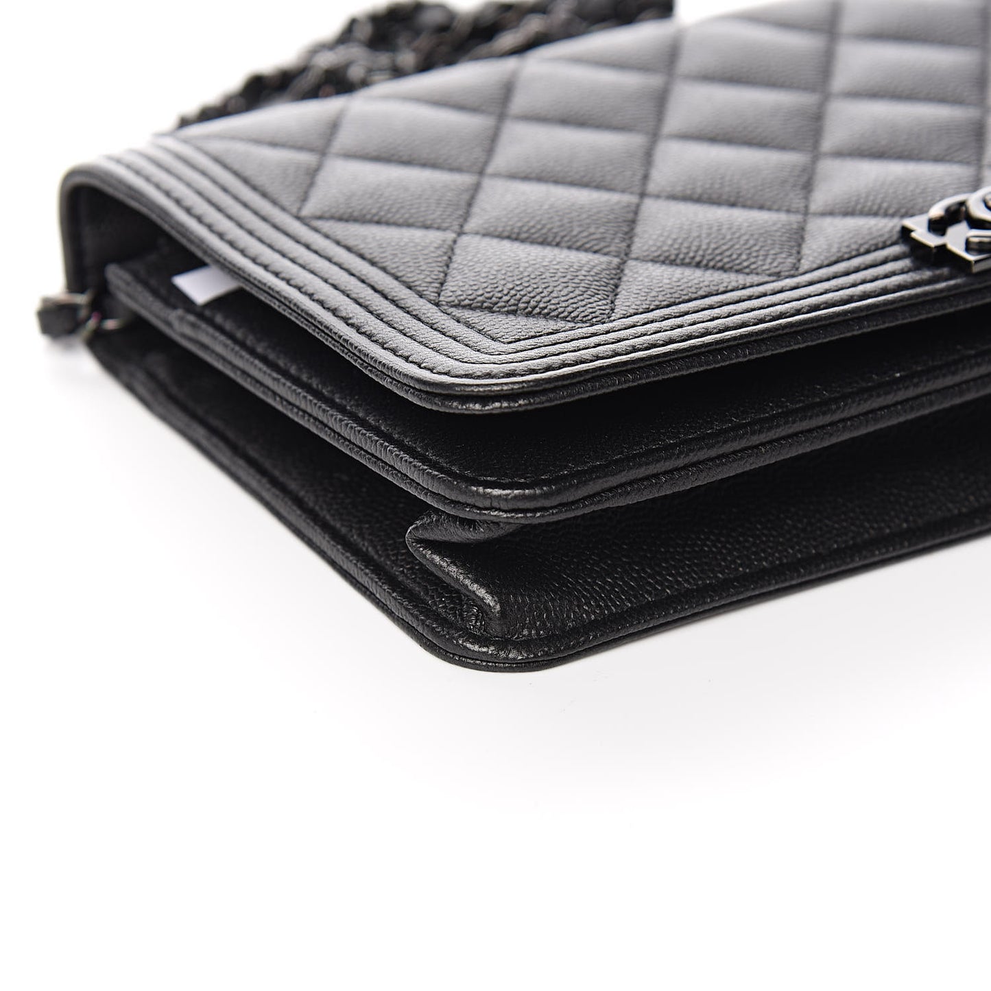Caviar Quilted Boy Wallet On Chain WOC So Black