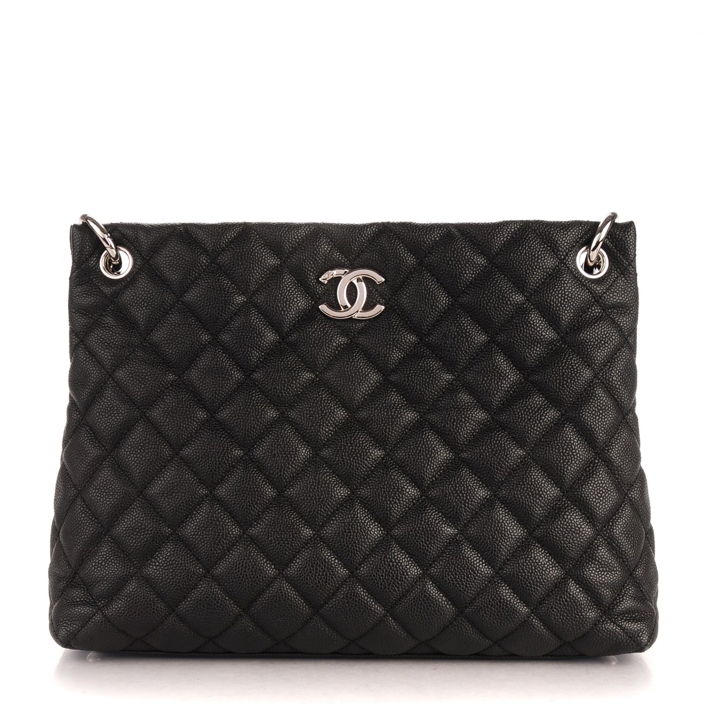 Caviar Quilted Easy Zip Tote Black