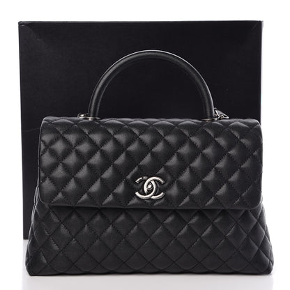 Chanel Caviar Quilted Medium Coco Handle Flap Black 10 of 10