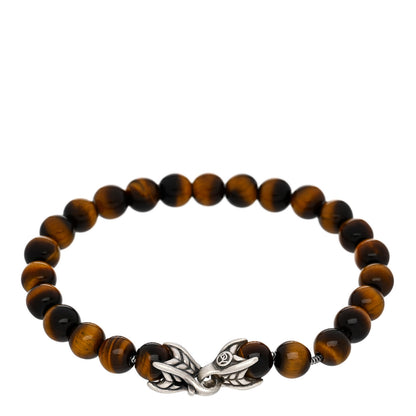 David Yurman Sterling Silver Tiger's Eye 8mm Spiritual Beads Bracelet 2 of 5