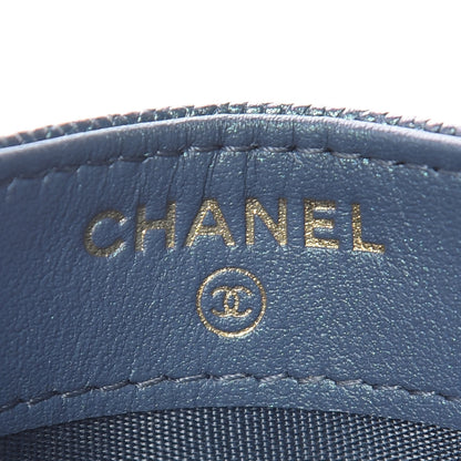 Chanel Iridescent Caviar Quilted Card Holder Dark Blue 6 of 9