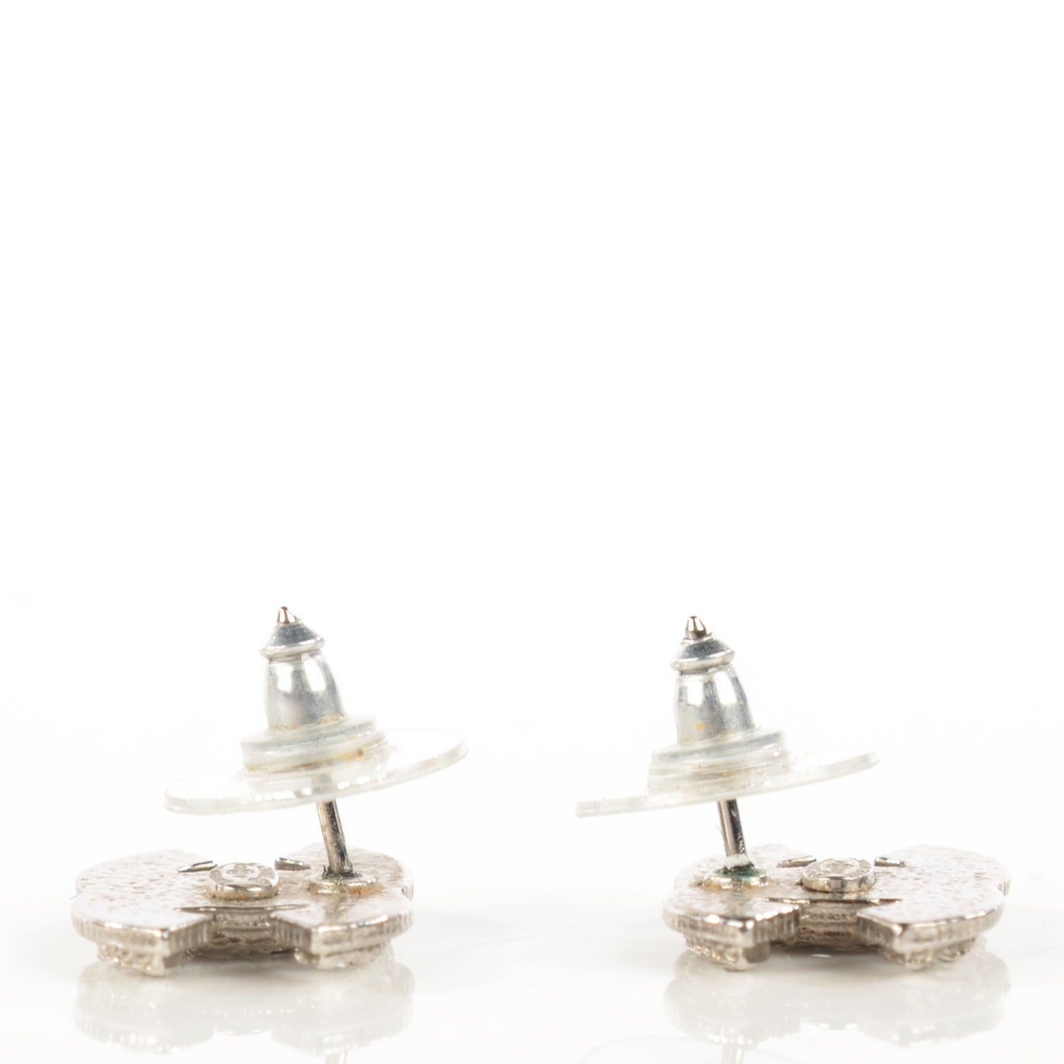 Chanel Crystal CC Earrings Silver 3 of 6