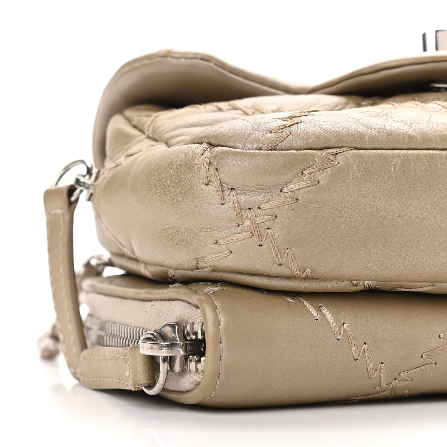 Chanel Metallic Lambskin Stitched New Mini Flap Beige 8 of 13