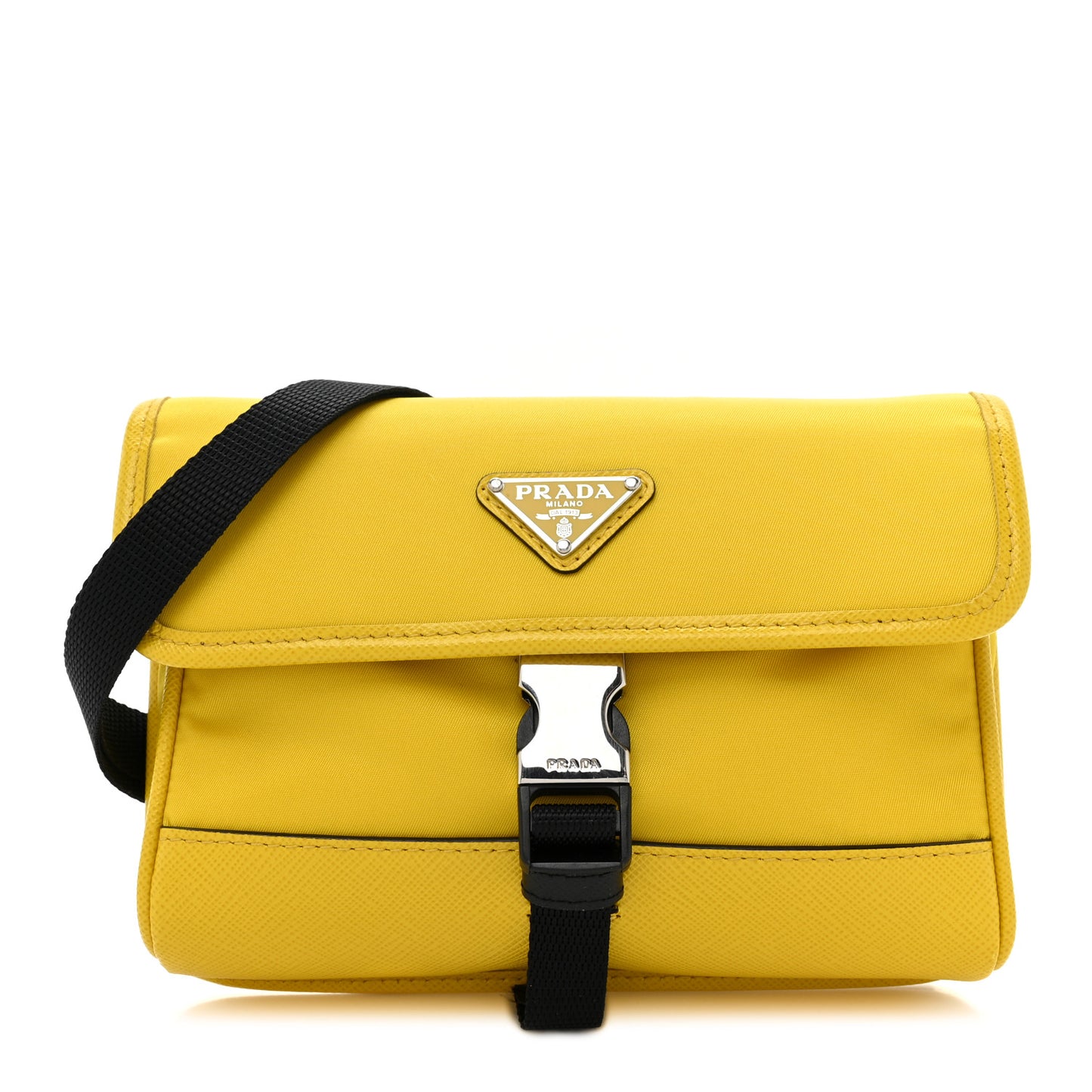 Re-Nylon Saffiano Smartphone Case Crossbody Giallo