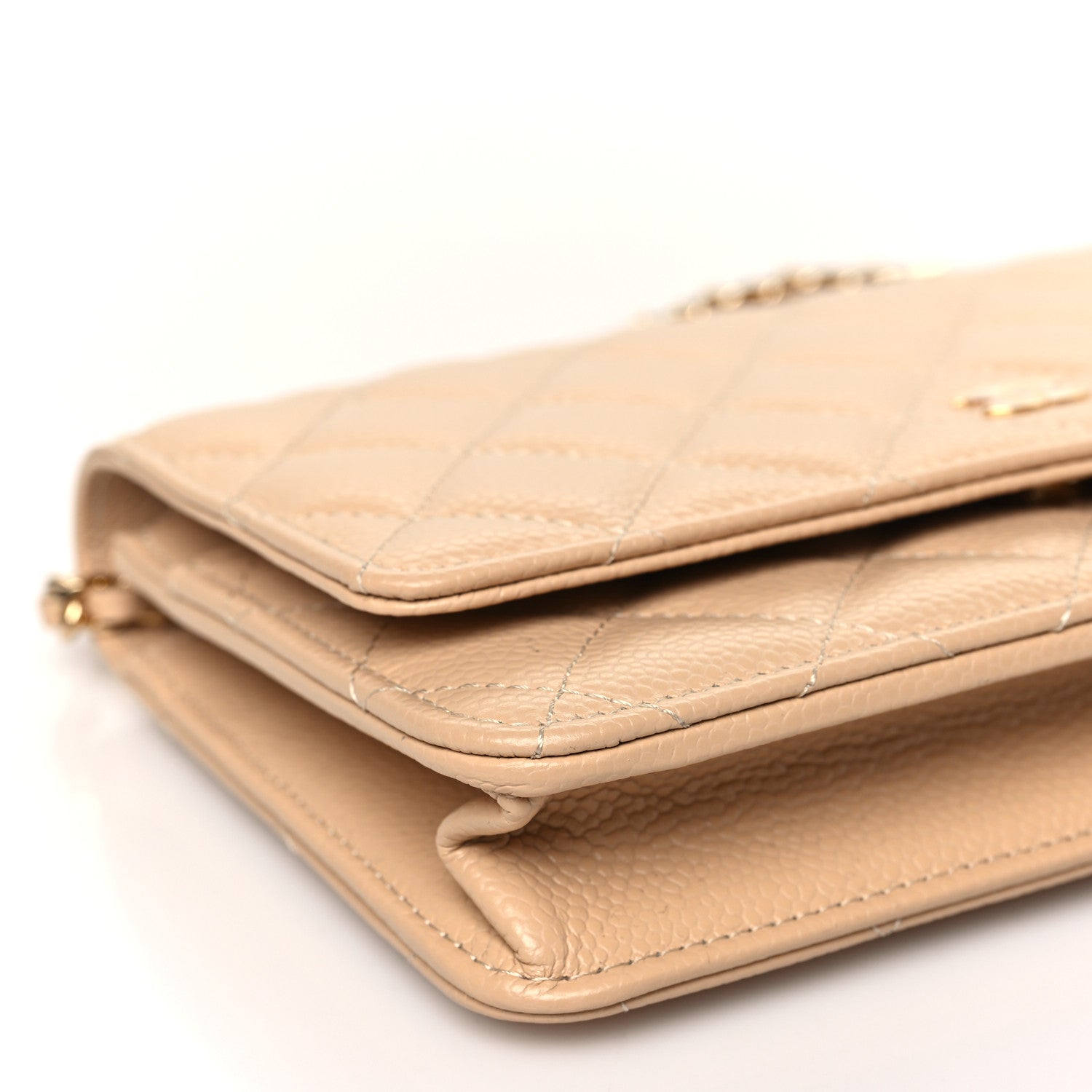 Chanel Caviar Quilted Wallet on Chain WOC Beige 10 of 12