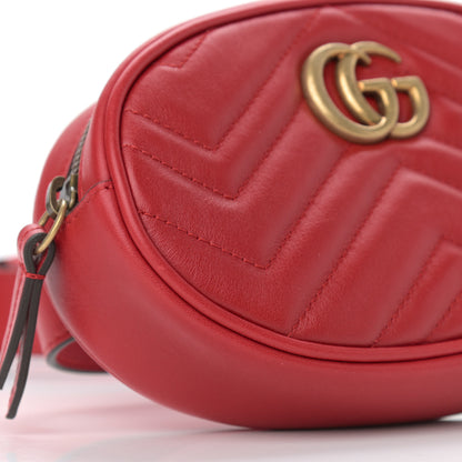Gucci Calfskin Matelasse GG Marmont Belt Bag 85 34 Hibiscus Red 9 of 10
