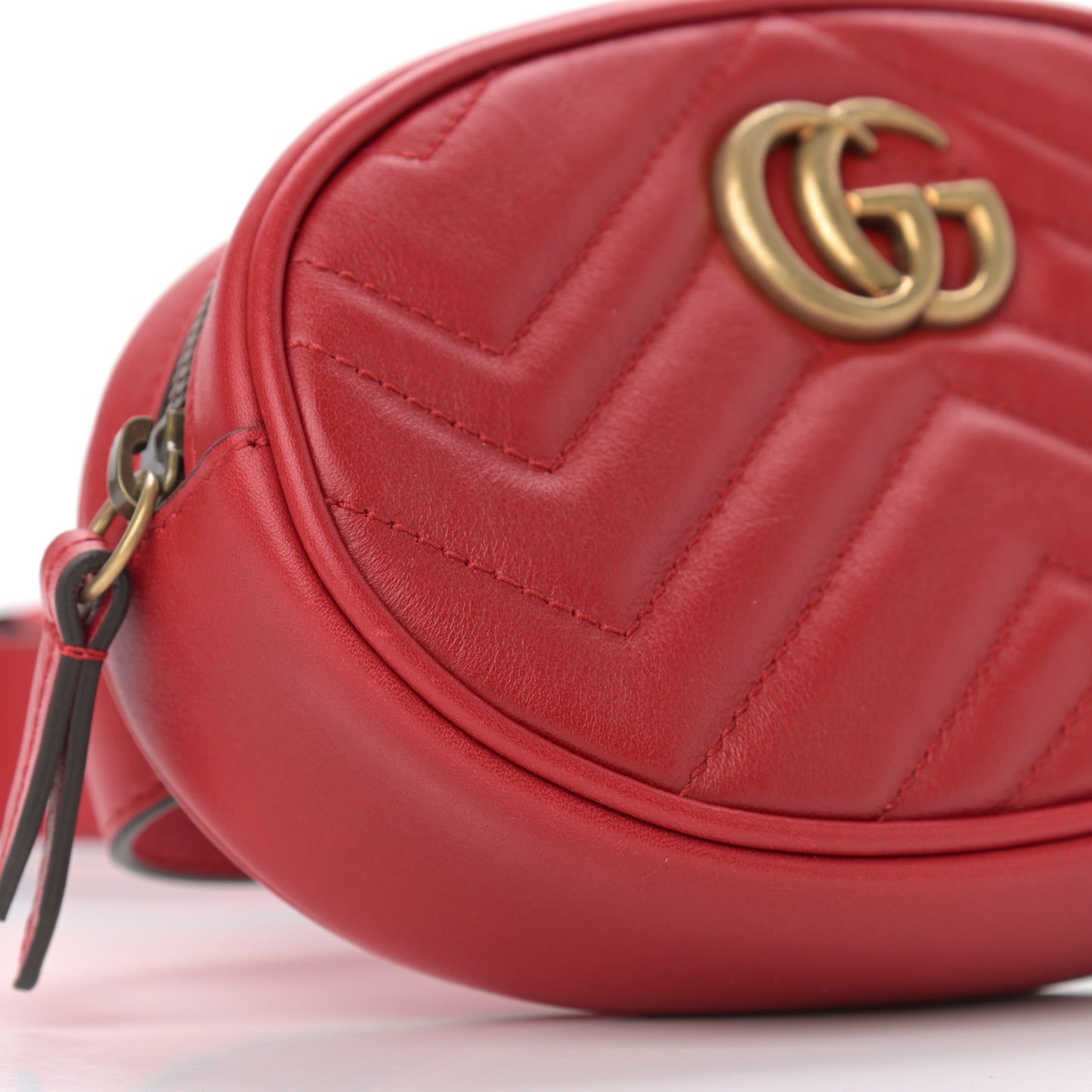 Calfskin Matelasse GG Marmont Belt Bag 85 34 Hibiscus Red