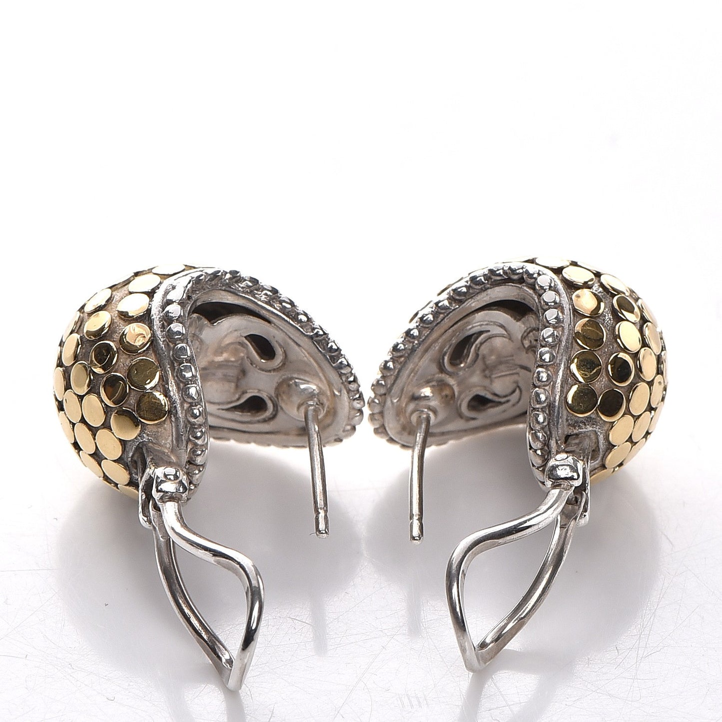 Sterling Silver 18K Yellow Gold Buddha Belly Dot Earrings