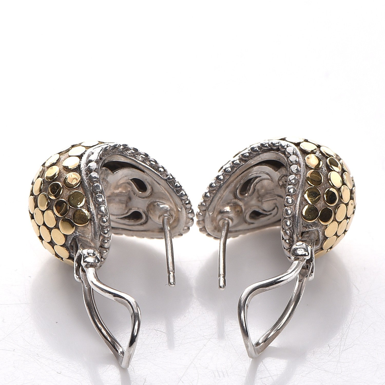 John Hardy Sterling Silver 18K Yellow Gold Buddha Belly Dot Earrings 5 of 5