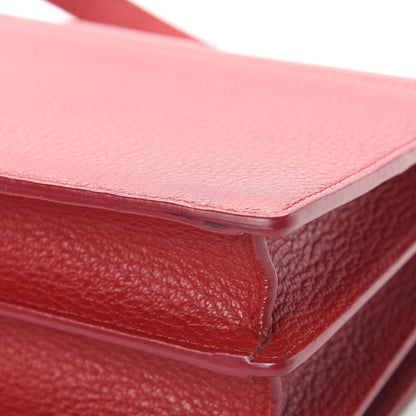 Saint Laurent Grained Calfskin Medium Monogram Sunset Satchel Red 8 of 11