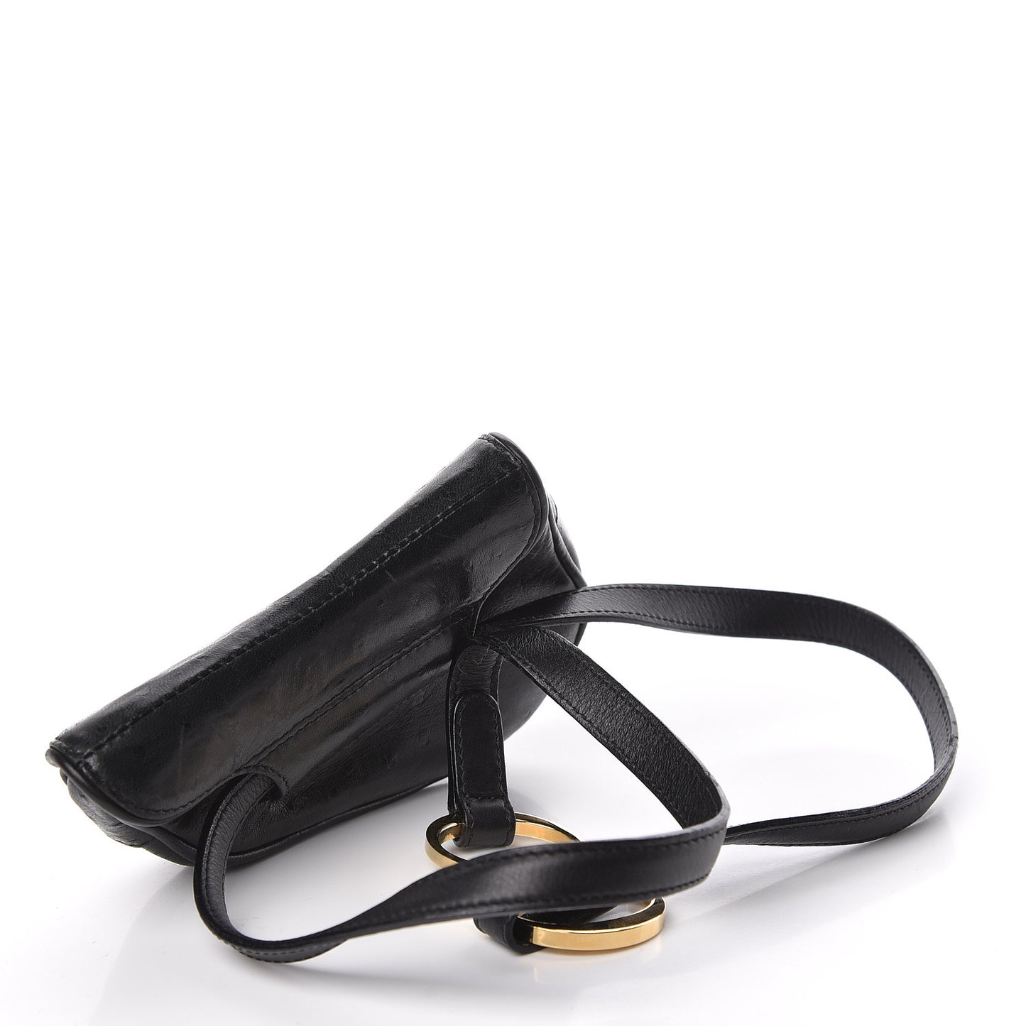 Ostrich Saddle Belt Bag Black