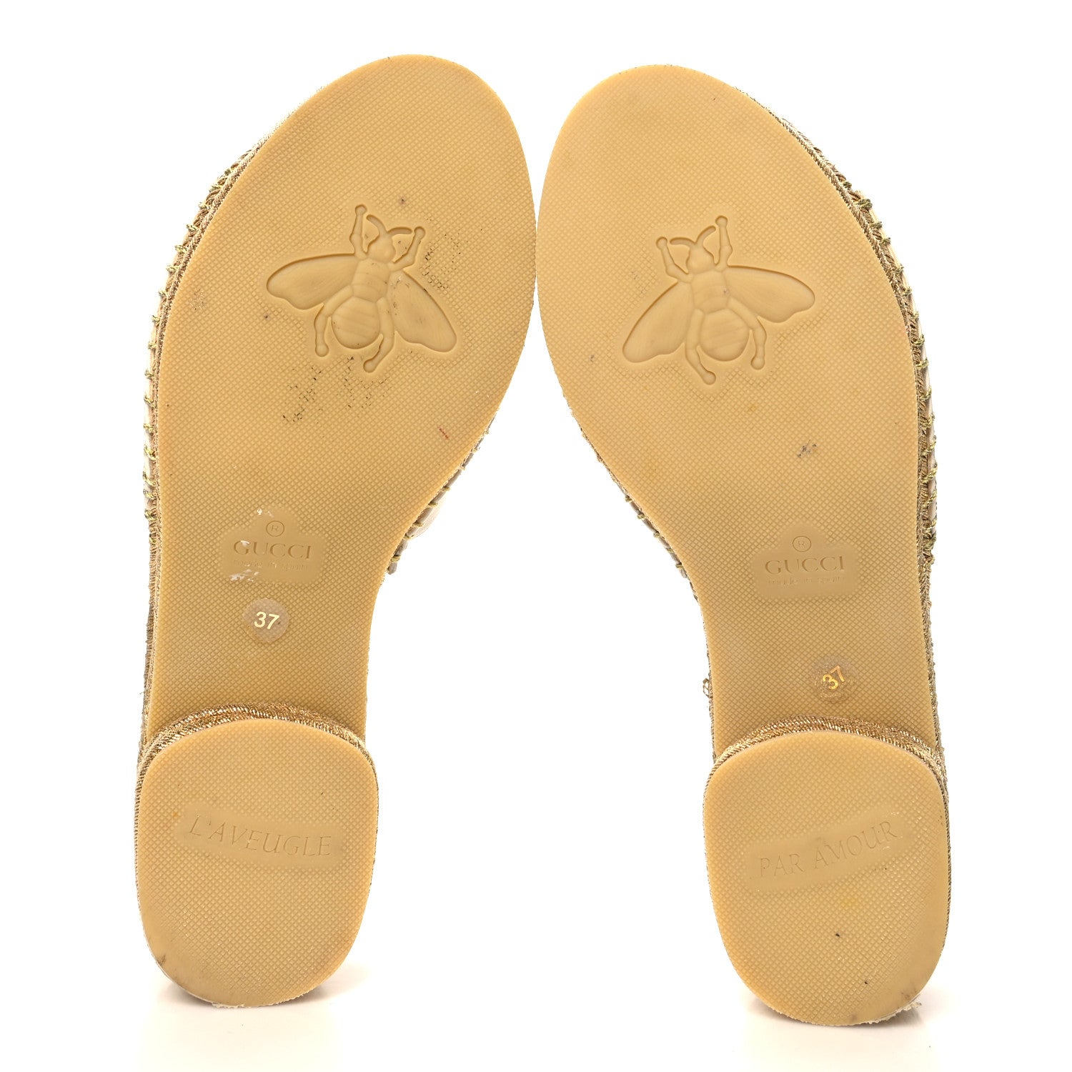 Gucci Malaga Kid Lifford Calfskin GG Mid Heel Slide 37 White Blue 6 of 10