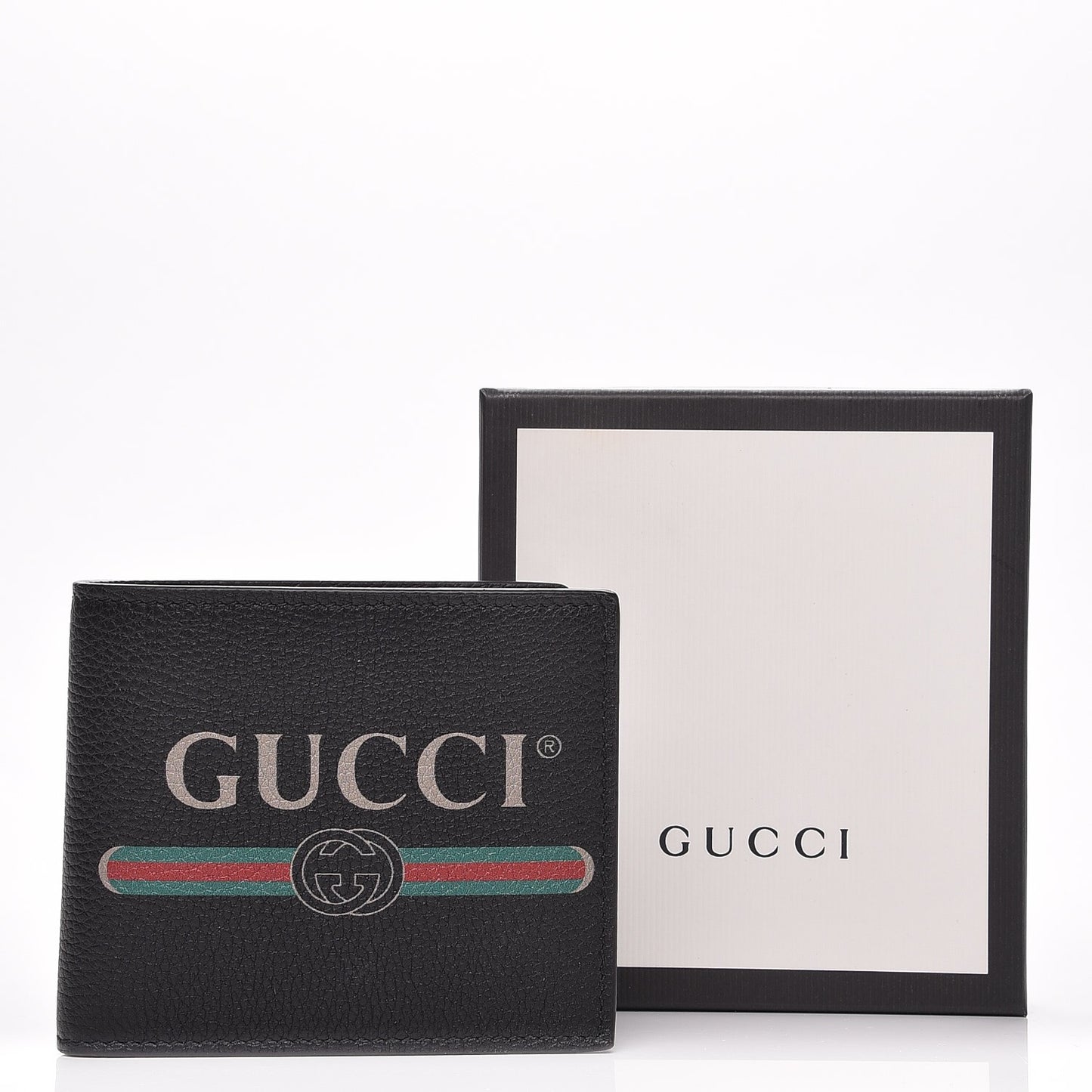 Cripto Calfskin Logo Bi-Fold Wallet Black Grege