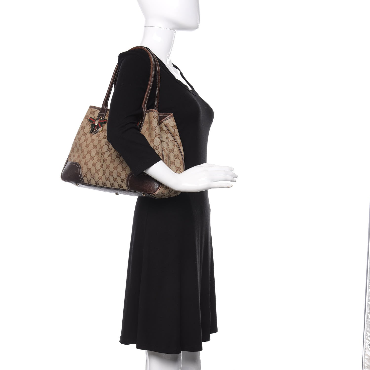 Gucci Monogram Medium Princy Tote Dark Brown 2 of 11