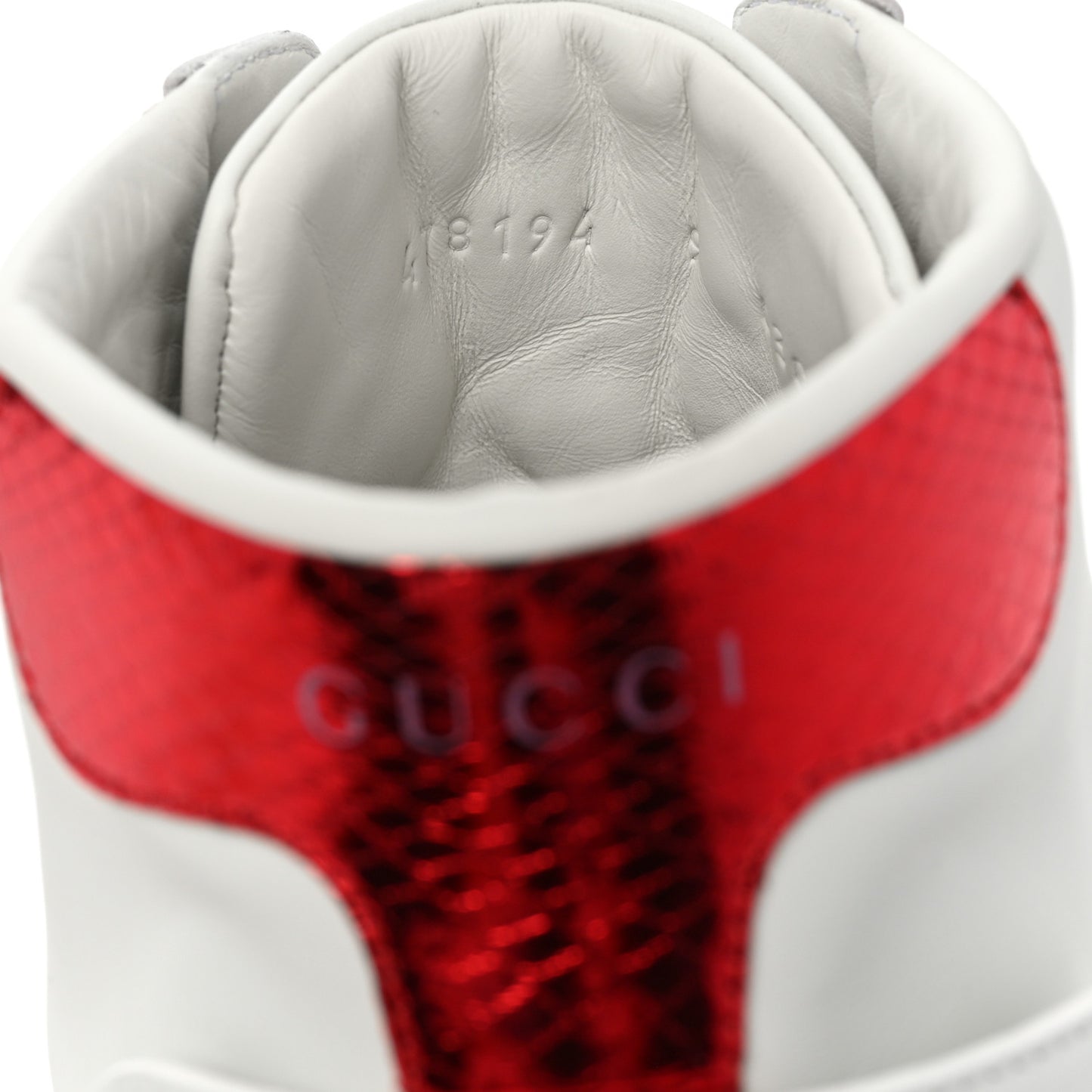 Calfskin Ayers Embroidered Web Mens Ace Removable Patches High Top Sneakers 9 White