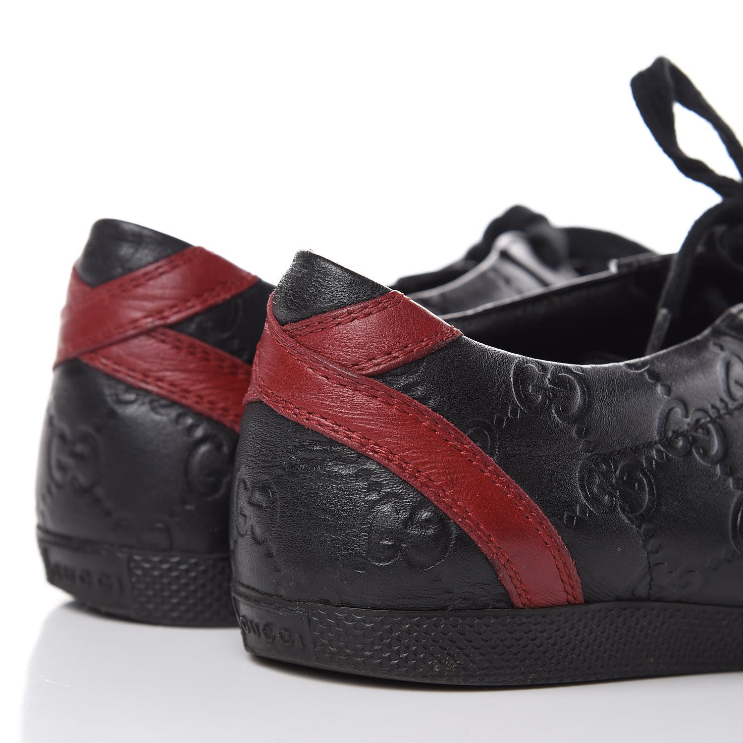 Gucci Guccissima Womens Web Sneakers 37.5 Black 10 of 10