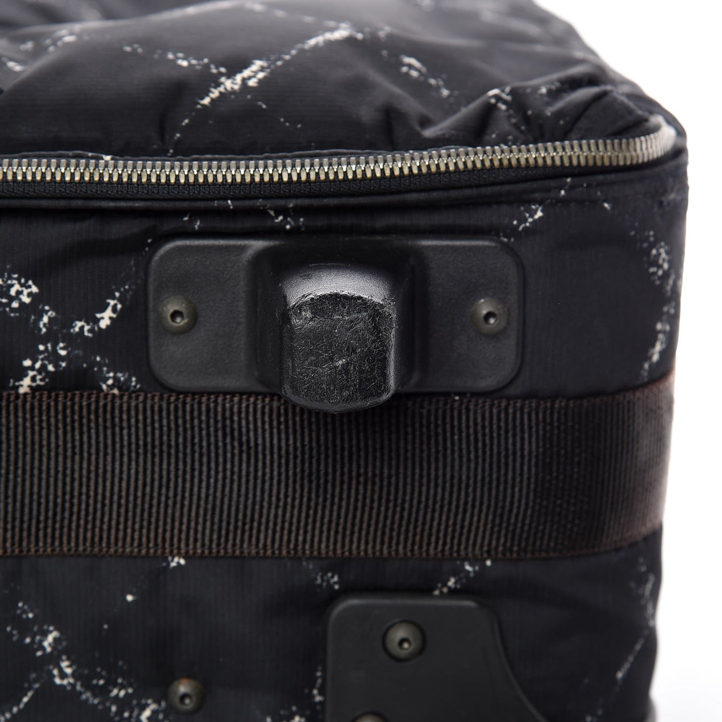 Nylon Travel Trolley Rolling Luggage Black
