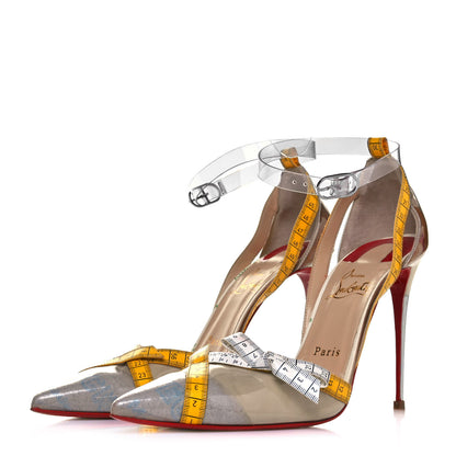 Christian Louboutin PVC Patent Ruban Calfskin Metripump 100 Pumps 39 Transparent Yellow 3 of 7