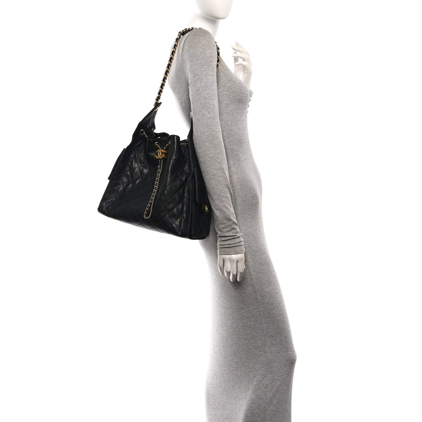 Caviar Quilted Medium Chanel 25 Handbag Black