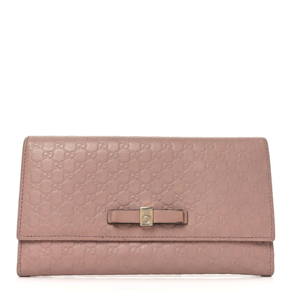 Gucci Microguccissima Bow Continental Wallet Soft Pink 1 of 9