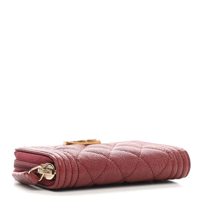 Chanel Caviar Quilted Boy Zip Around Coin Purse Wallet Burgundy 4 of 8