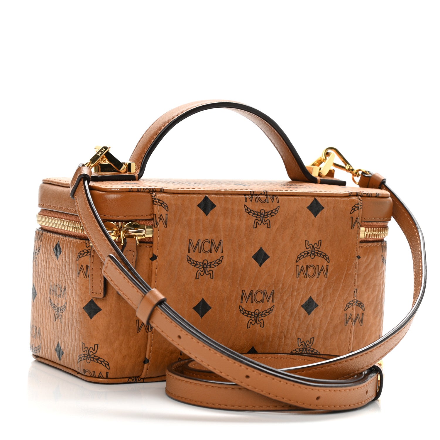 MCM Visetos Vanity Case Cognac 3 of 11