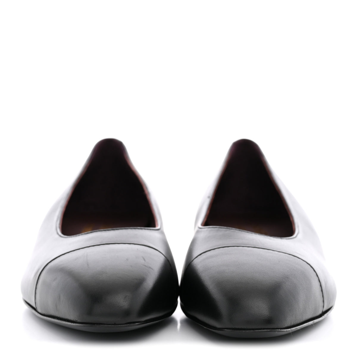 Chanel Lambskin Cap Toe CC Uniform Ballerina Flats 36.5 Black 3 of 11