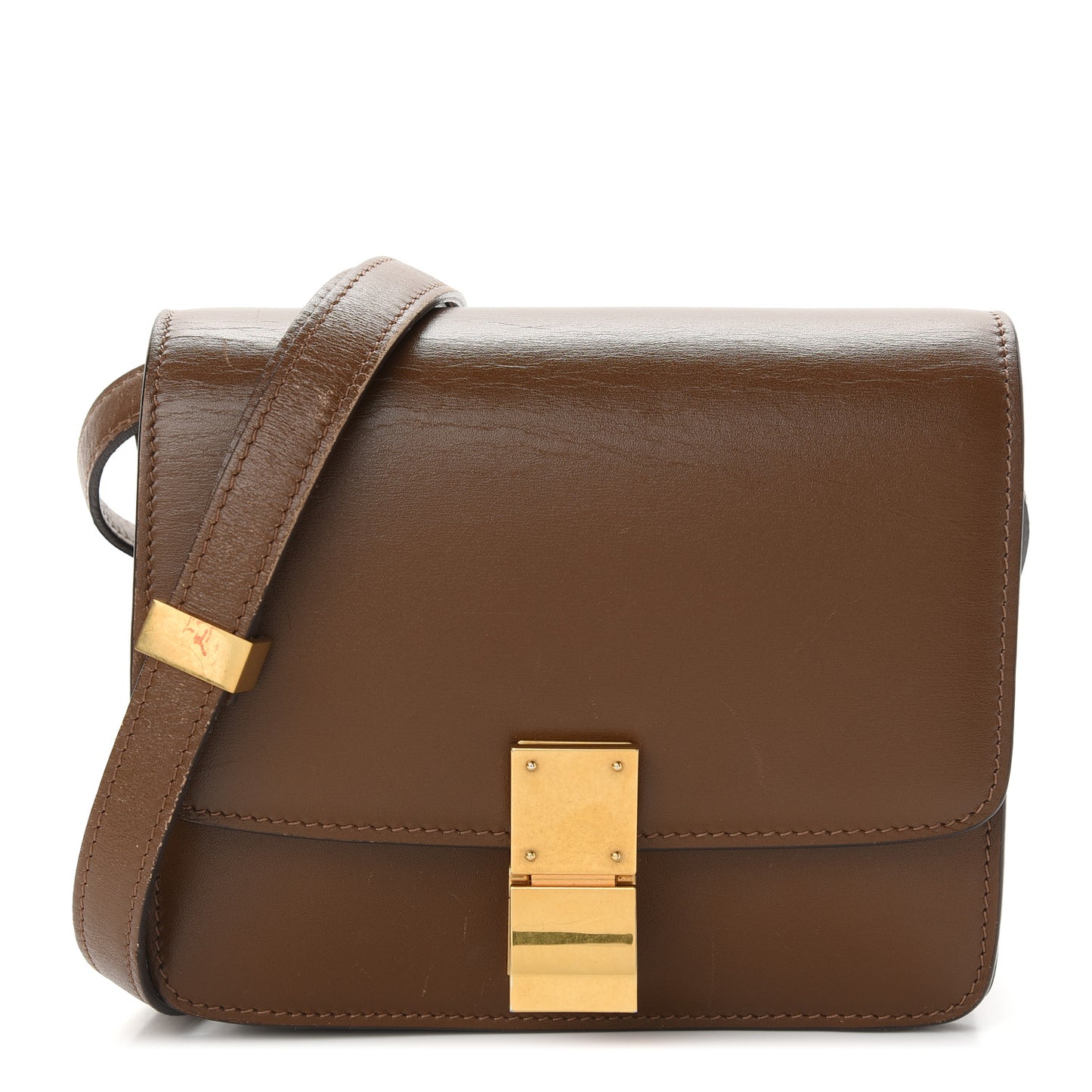Box Calfskin Small Classic Box Flap Bag Camel