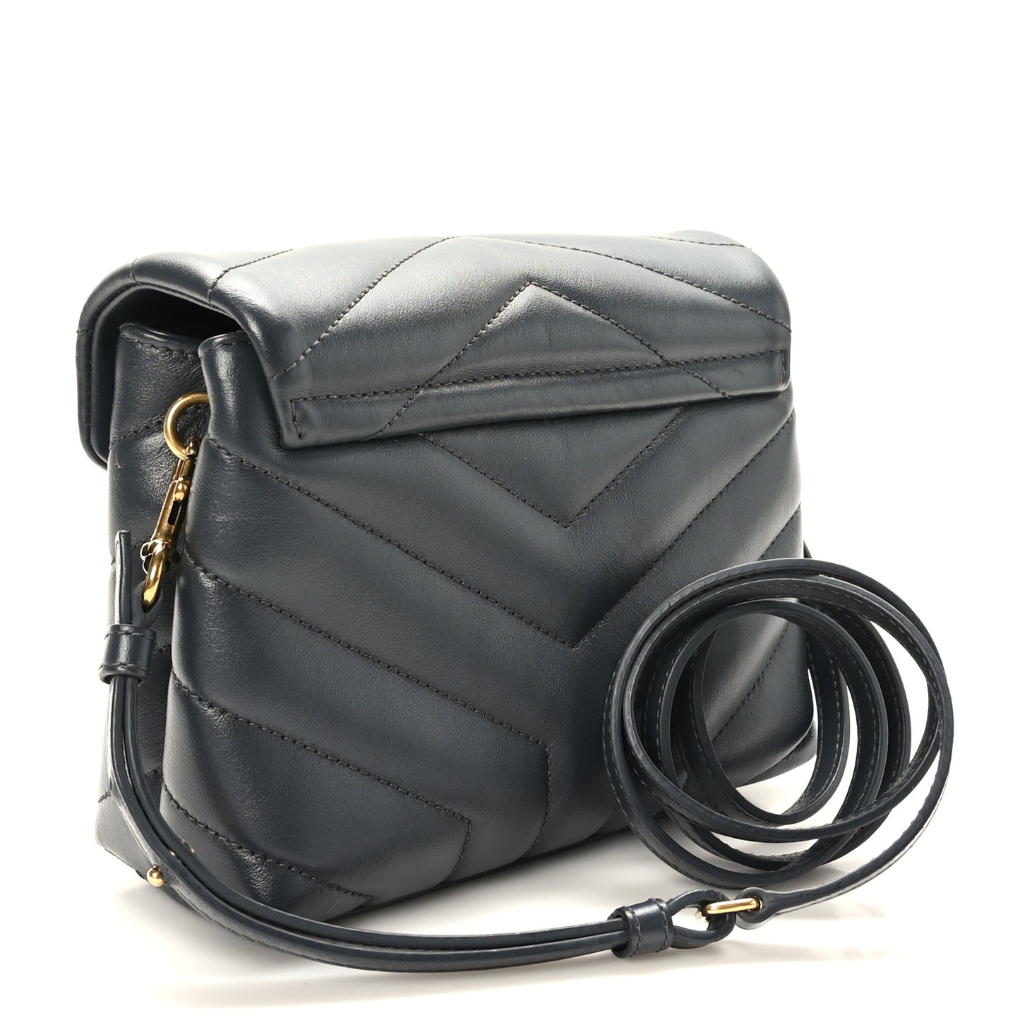 Calfskin Y Quilted Monogram Toy Loulou Crossbody Bag Dark Smog