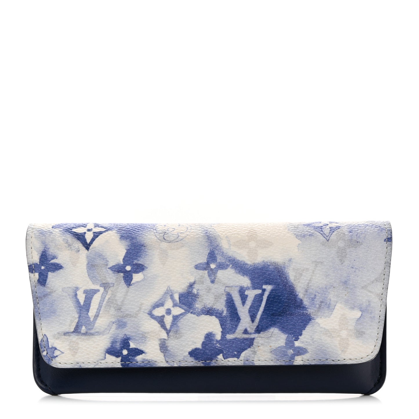 Monogram Watercolor Woody Glasses Case Blue