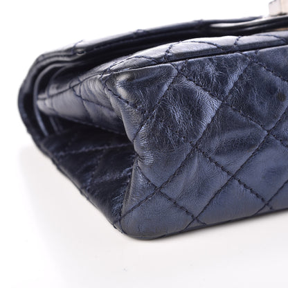 Chanel Metallic Aged Calfskin Quilted 2.55 Reissue 224 Flap Blue 9 of 11