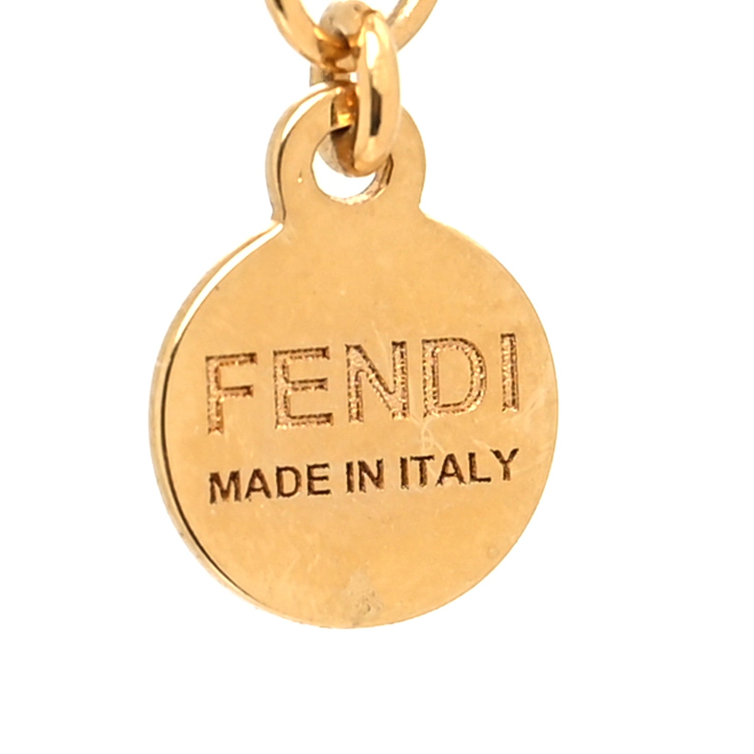 Fendi Metal Karligraphy Necklace Gold 5 of 6