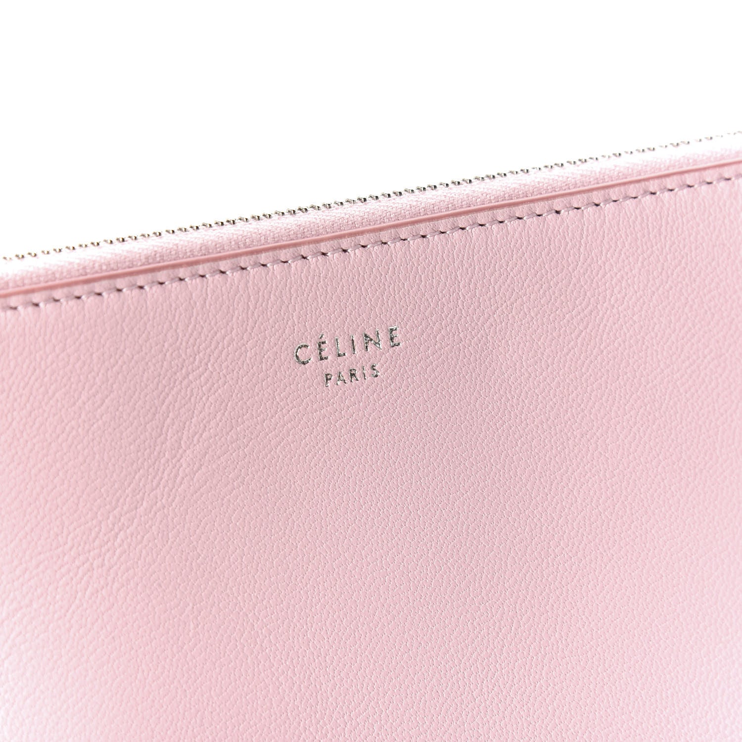 Celine Lambskin Bi-Color Solo Clutch Pouch Pale Pink Espresso 14 of 18