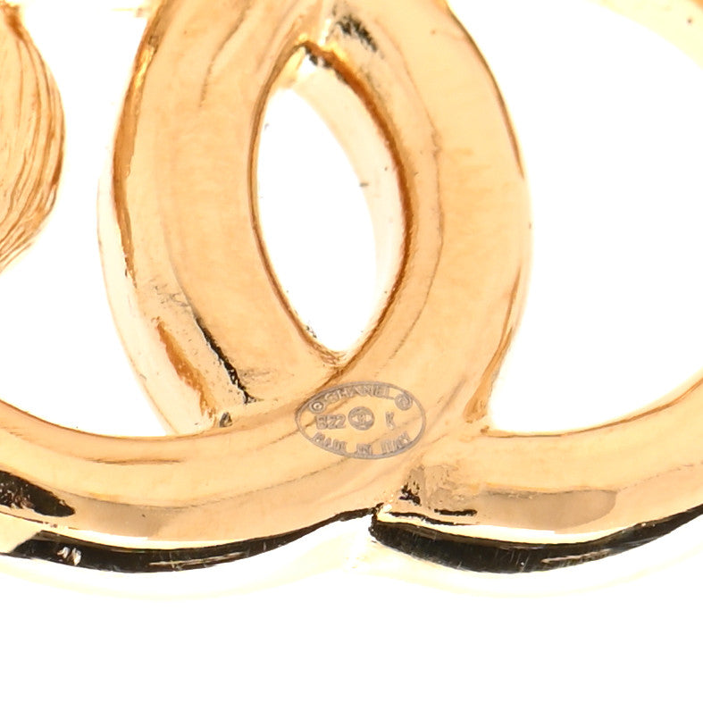 Chanel Crystal CC Earrings Light Gold 4 of 5