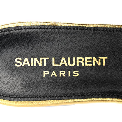 Saint Laurent Metallic Lambskin Gia 05 Ankle Sandals 37.5 Oro 7 of 7
