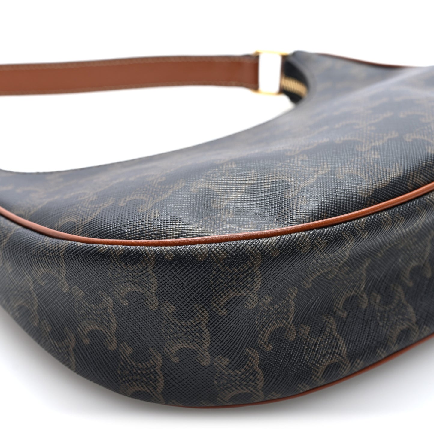 Triomphe Canvas Calfskin Ava Shoulder Bag Tan