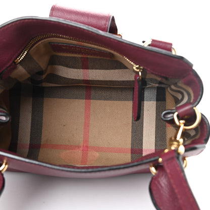 Burberry Soft Grain Calfskin Small Buckle Tote Dark Plum 10 of 33