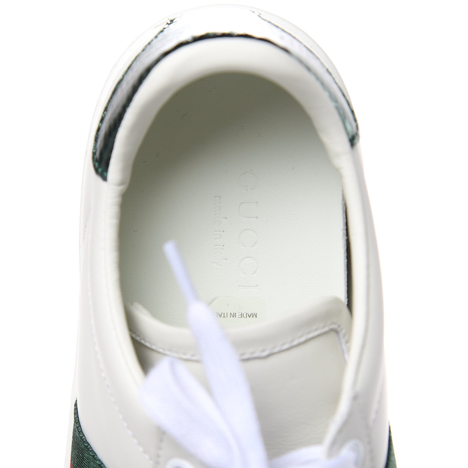 Gucci Calfskin Ayers Bee Embroidered Womens Ace Sneakers 36.5 White Green 8 of 10