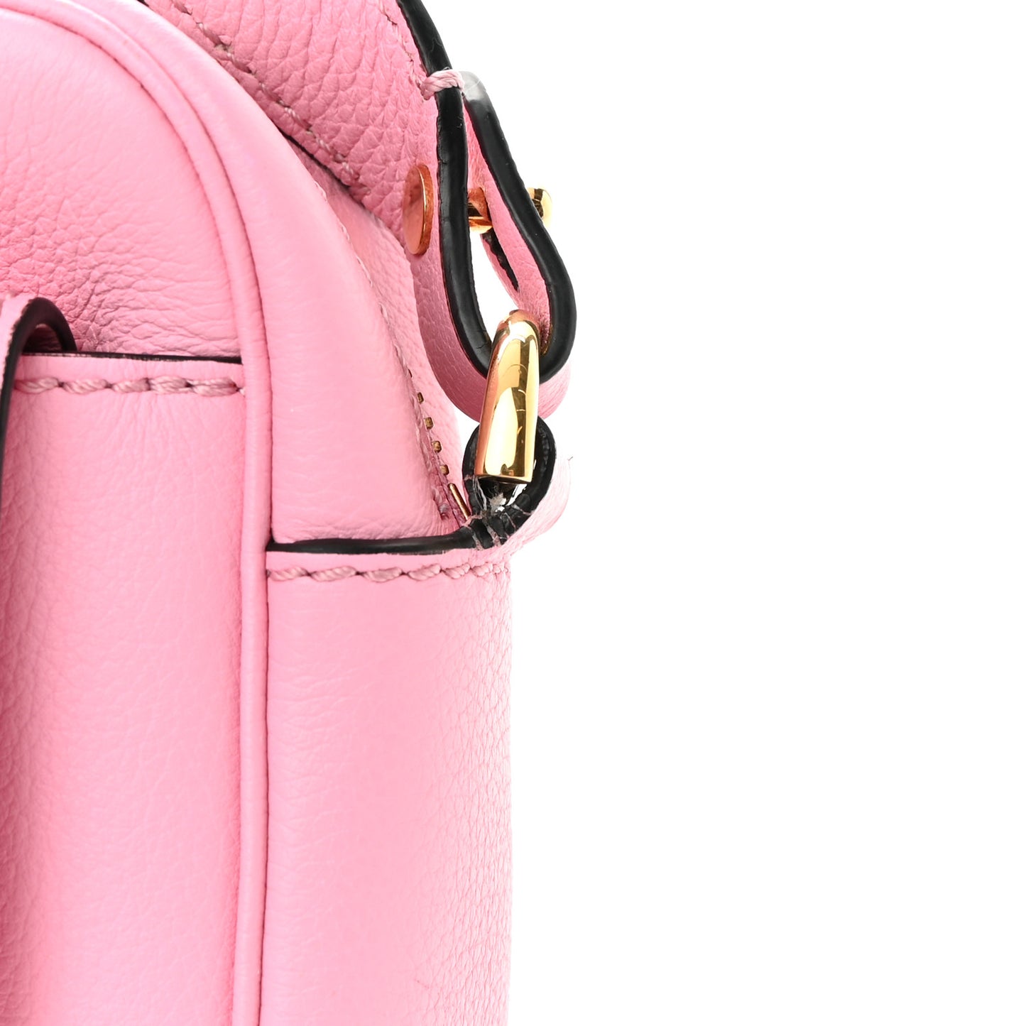 Grained Calfskin Medusa Camera Bag Pink