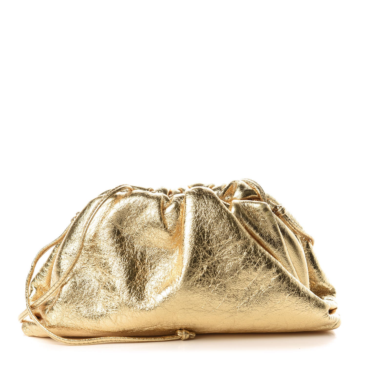 Bottega Veneta Metallic Crinkled Lambskin The Mini Pouch Oro 1 of 11