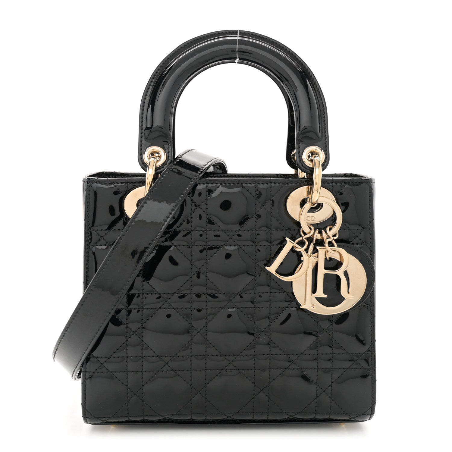 Christian Dior Patent Cannage Small Lady Dior Black 1 of 11