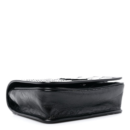 Saint Laurent Crinkled Calfskin Matelasse Monogram Niki Chain Wallet Black 4 of 9