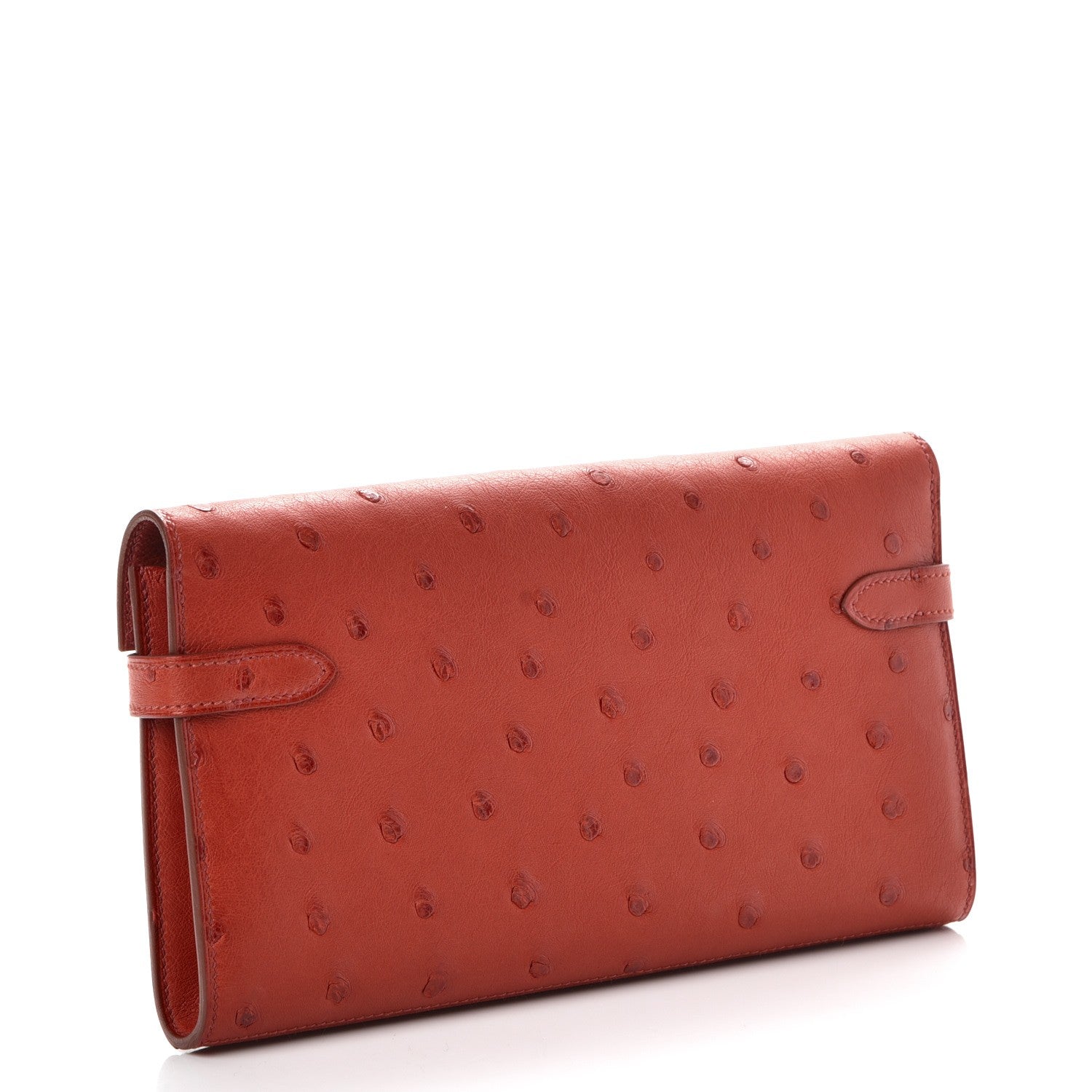 Hermes Ostrich Kelly Longue Wallet Brique 3 of 8