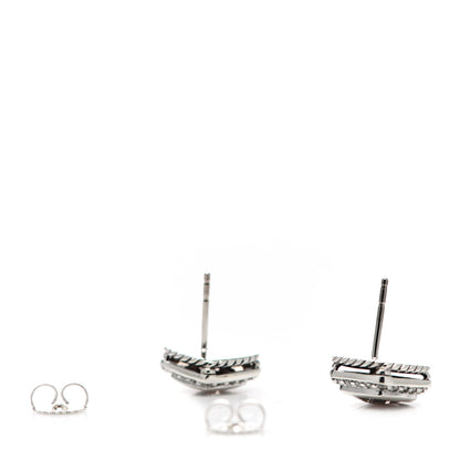 David Yurman Sterling Silver Diamond Morganite 7mm Petite Albion Earrings 3 of 4