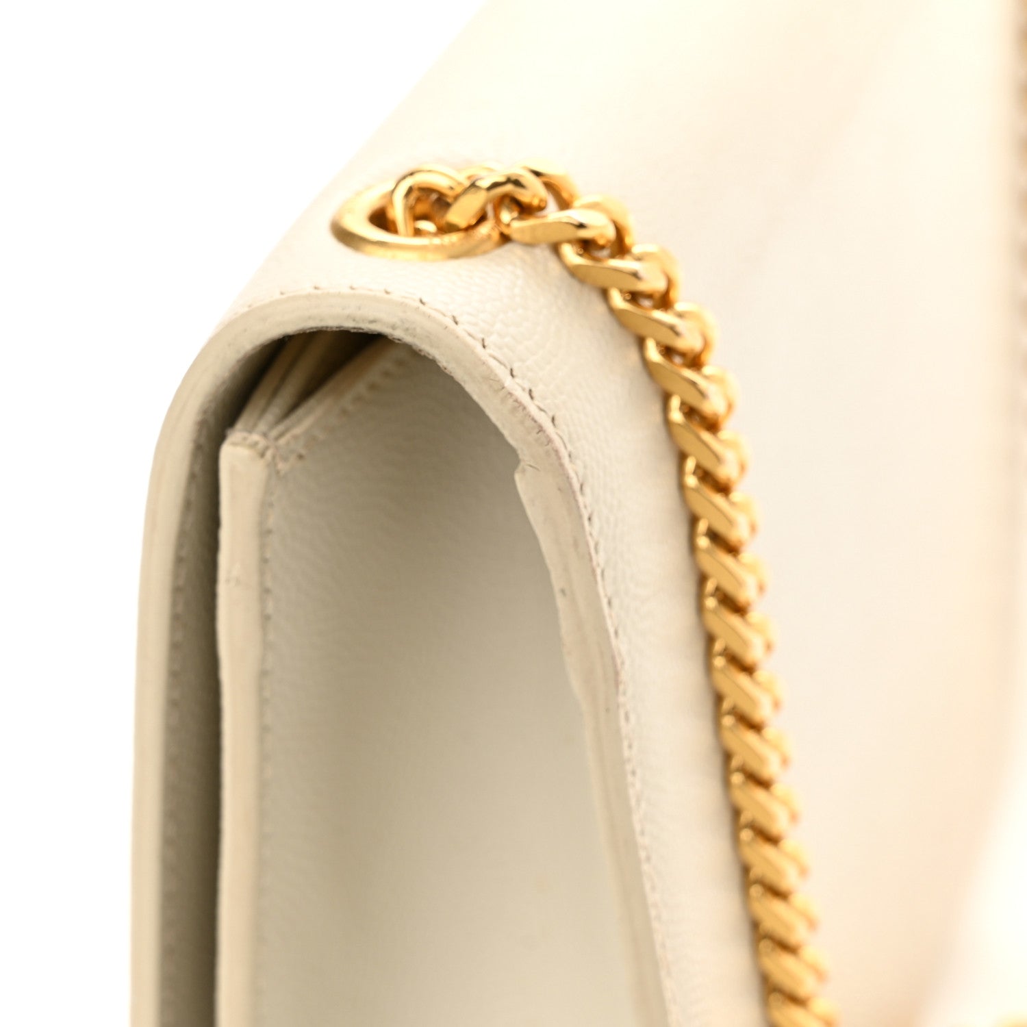 Saint Laurent Grain De Poudre Small Monogram Kate Satchel Blanc Vintage 15 of 16