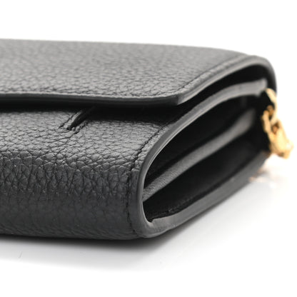 Alexander McQueen Pebbled Calfskin Skull Wallet on Chain Black 10 of 11