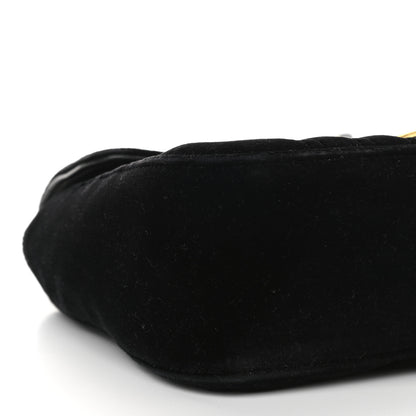 Gucci Velvet Matelasse Small GG Marmont Shoulder Bag Black 7 of 8