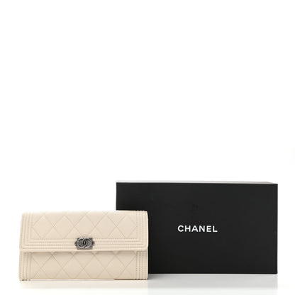 Chanel Caviar Quilted Large Boy Gusset Flap Wallet White 12 of 12
